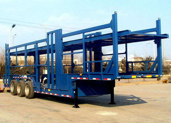 Van Type Two Axle Car Hauling Semi Trailers Equipped With BPW Axles