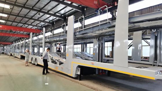 High Performance 2floors 6/8/10units Car Semi Trailer With Hydraulic Lifting