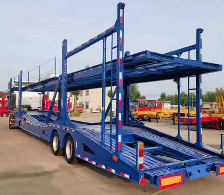 Two Axle Air Suspension Car Semi Trailer With Baking Paint / Polyurethane Paint