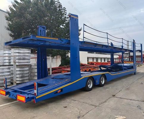 Europe Style Car Transport Carrier Semi Car Trailer 2 Axles Zinc Sinkers Installed