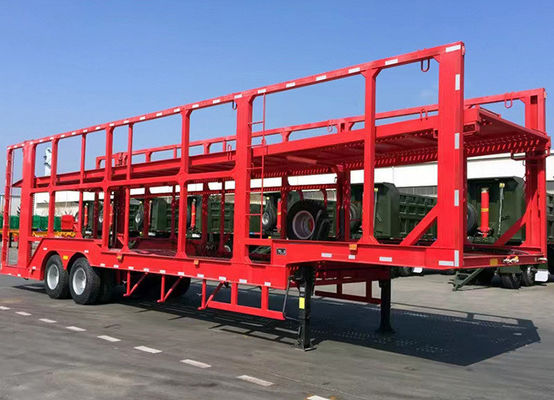 Europe Style Car Transport Carrier Semi Car Trailer 2 Axles Zinc Sinkers Installed