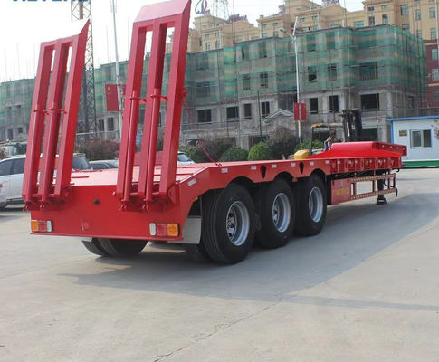 Customization 3 Axle Low Bed Trailer 60 Ton Low Bed Trailer 13m Length