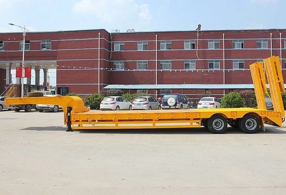 2 Axle Low Bed Trailer Semi Lowbed Trailer 40-50 Tons High Maneuverability