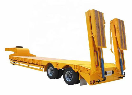 2 Axle Low Bed Trailer Semi Lowbed Trailer 40-50 Tons High Maneuverability