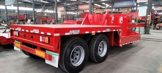 2 Axle Low Bed Trailer Semi Lowbed Trailer 40-50 Tons High Maneuverability