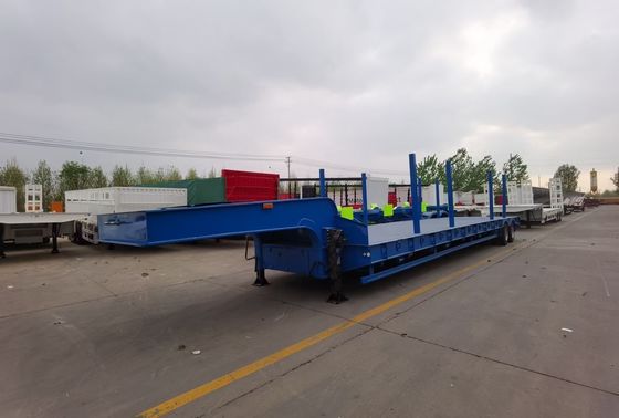 2 Axle Low Bed Trailer Semi Lowbed Trailer 40-50 Tons High Maneuverability