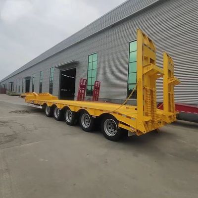 4 Line 8 Axle Low Bed Semi Trailer For Transporting Construction Machinery