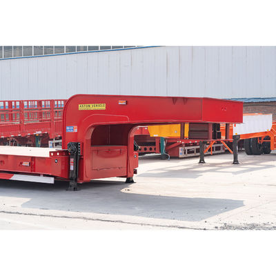 4 Line 8 Axle Low Bed Semi Trailer For Transporting Construction Machinery
