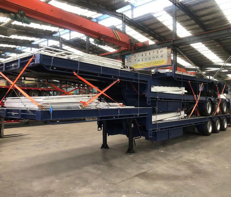 10t Grade Steel 3 Axle Low Bed Trailer For Construction Equipment Transport