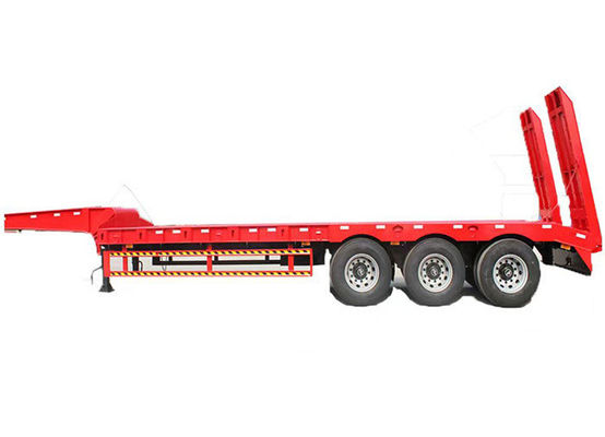 60 80 100 Tons Lowboy Gooseneck Semi Trailer Lowbed With Steel Material