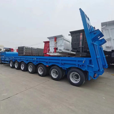 7 Axle Low Bed Semi Trailer Drop Deck Flatbed Semi Truck Trailer