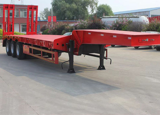 80T 100T Low Bed Semi Trailer With 15t Grade And Jost E100 Landing Gear