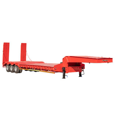 80T 100T Low Bed Semi Trailer With 15t Grade And Jost E100 Landing Gear