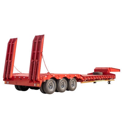 40-60 Tons Extendable Low Bed Trailer Low Loader Semi Trailer With Robust Construction