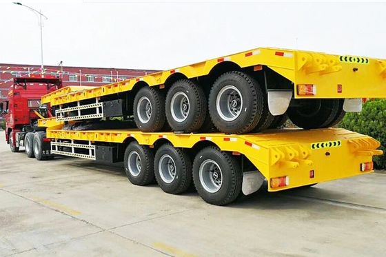 40-60 Tons Extendable Low Bed Trailer Low Loader Semi Trailer With Robust Construction