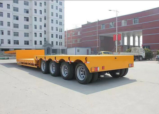 40t-100t Low Loader Flatbed Gooseneck Semi Trailer With 1310mm Wheel Base