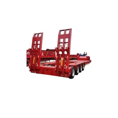 150t 4 Axle Low Bed Trailer Hydraulic Detachable Gooseneck Lowboy Trailer