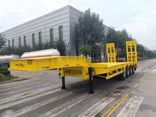60 Ton 80 Ton Extendable Gooseneck Lowbed Trailer With Heavy Duty Structure