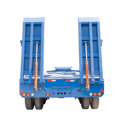 60 Ton 80 Ton Extendable Gooseneck Lowbed Trailer With Heavy Duty Structure