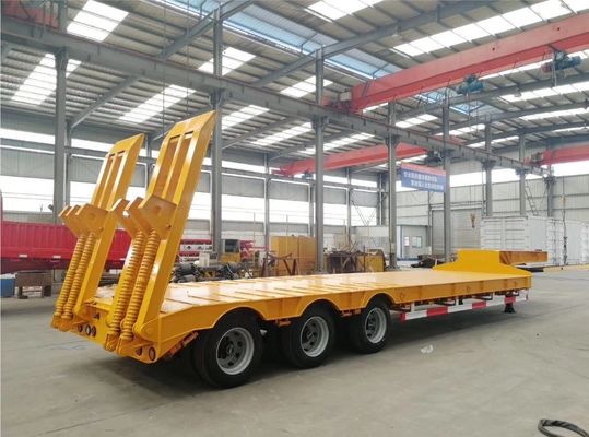 Jost Kingpin 80t 3 Axle Low Bed Trailer For Smooth And Safe Crane Machine Transport