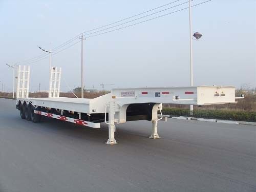 Self Dumping 4 Axle Low Bed Trailer Detachable With Gooseneck Customization