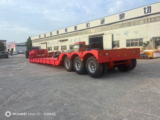 Heavy Duty Excavator Transport 4 Axle Low Bed Trailer Low Loader Semi Trailer 150t