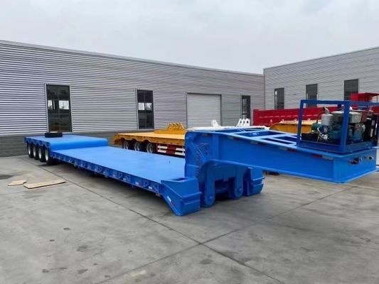 150t Low Bed Semi Trailer For Heavy Machine Transport ABS Anti Lock Braking System