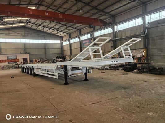 30-100 Tons Van Type Flatbed Semi Trailer 3 Axles Multi Function Skeleton Semi Trailer