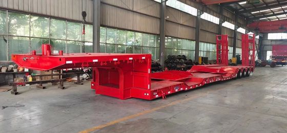 30-100 Tons Van Type Flatbed Semi Trailer 3 Axles Multi Function Skeleton Semi Trailer