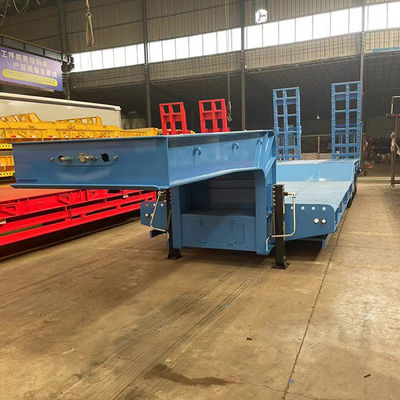 Large Capacity 70t Van Type Semi Lowbed Trailer For Heavy Duty Transportation