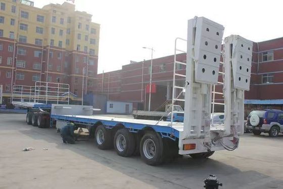 3 Axles 60/80/100 Tons Low Bed Truck Trailer Low Platform Trailer With 12 Tires