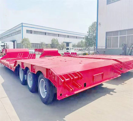 3 Axles 60/80/100 Tons Low Bed Truck Trailer Low Platform Trailer With 12 Tires