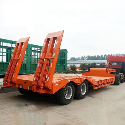 Steel Construction 15t Grade Low Bed Semi Trailer For Heavy Machinery