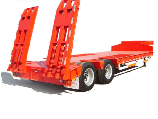 Steel Construction 15t Grade Low Bed Semi Trailer For Heavy Machinery