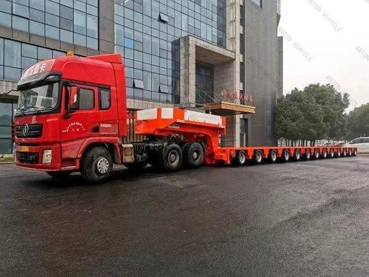 9 Line 18 Axle Hydraulic Steering Modular Trailer For Heavy Equipment Transport