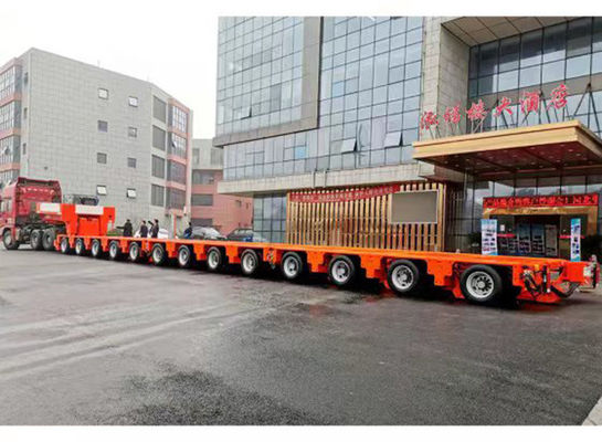 18 Axle Hydraulic Steering Modular Semi Trailer For Big Excavator Transport