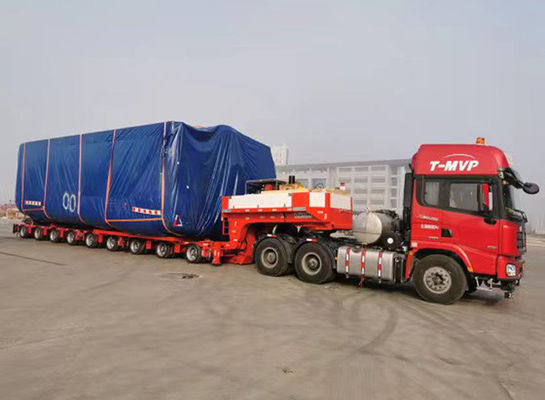 Self Dumping 12/16 Axis Heavy Equipment Trailer For 200t Load Capacity Transport Truck