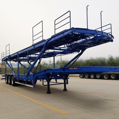 Tri-Axle 6-10 Car Semi Trailer with 4.0 Meters Height and High-Strength Steel Construction for Auto Transport