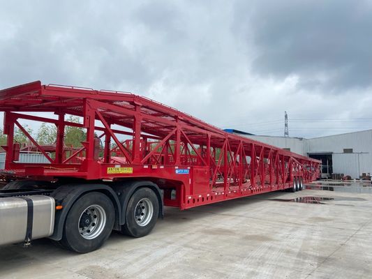 Fuwa / BPW Triple Axle Car Trailer Vehicle Transport Double Deck Semi Trailer
