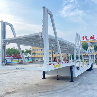 8  Tires 2 Axle Car Semi Trailer Double Deck Semi Truck Car Hauler Trailer