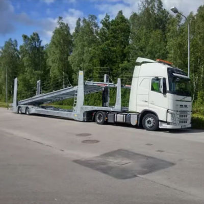 6-8 Cars 2 Axles 3 Axle Car Hauler Trailer Double Deck  With 8 Tires