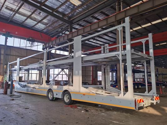 Air Suspension Double Classis Car Carrier Semi Trailer With Advanced Lifting Platform