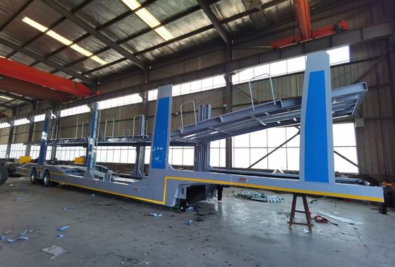 Air Suspension Double Classis Car Carrier Semi Trailer With Advanced Lifting Platform