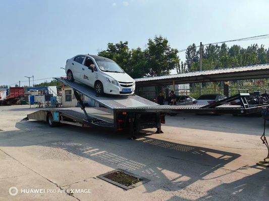 Flatbed 4 Car Carrier Trailer For Single Axle Pickup Truck Car Transport Semi Trailer