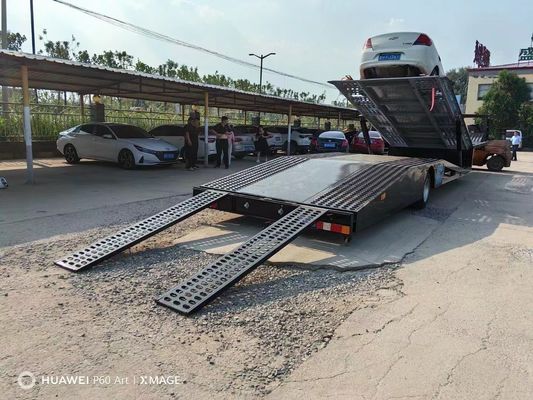 Flatbed 4 Car Carrier Trailer For Single Axle Pickup Truck Car Transport Semi Trailer