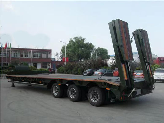 Customization 3 Axle Low Bed Trailer 60 Ton Low Bed Trailer 13m Length