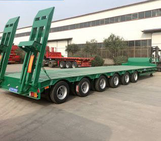53ft Low Bed Semi Trailer With 15T Load Capacity And Dual Line Braking