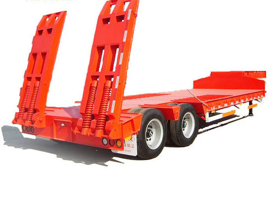 2 Axle Low Bed Trailer Semi Lowbed Trailer 40-50 Tons High Maneuverability