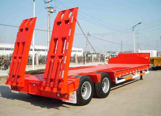 2 Axle Low Bed Trailer Semi Lowbed Trailer 40-50 Tons High Maneuverability