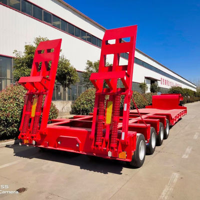 4 Line 8 Axle Low Bed Semi Trailer For Transporting Construction Machinery